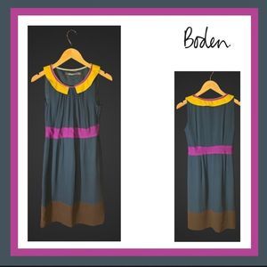 Boden Limited Edition Colorblock Peter Pan Collar Shift Dress Size 4